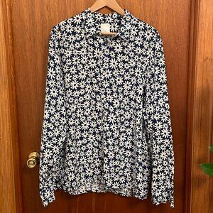 Sandro Floral Button Down Shirt With Hole in Armpit Men's XXL